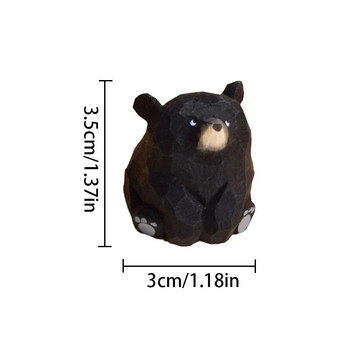 1 τεμ. Χαριτωμένο μίνι ξύλινο αρκουδάκι από μασίφ ξύλο σκαλιστά ειδώλια αρκούδας Μινιατούρες χειροτεχνίες πολικής αρκούδας Στολίδι Διακοσμήσεις για παιδικά δώρα