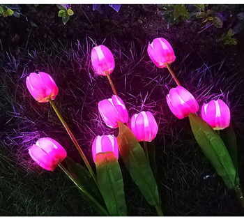 Ηλιακό φωτιστικό γκαζόν Φωτιστικό LED προσομοίωσης Tulip Rose Lily ορχιδέα Υπαίθριος Κήπος Αυλή Μονοπάτι Πάρκου Διάδρομος Χλοοτάπητας Διακοσμητικός Φωτισμός