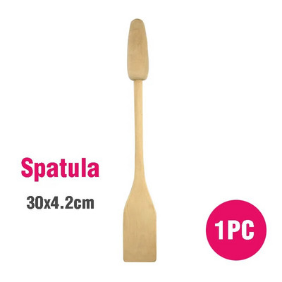 Koka virtuves piederumu komplekts Masīvkoka sīkrīku Karote Dakšu Virpotāja Lāpstiņa Dabiski virtuves instrumenti