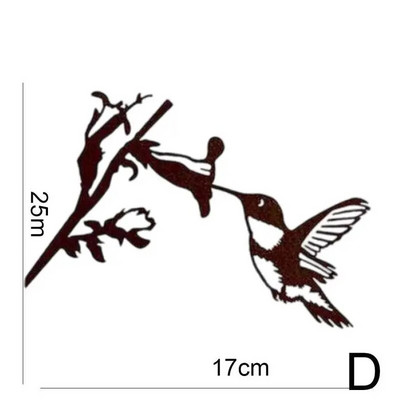 Metāla putns dzelzs dobs siluets elfs koka dekorācijas kartīte rotājums mājas dārzs pagalms sarūsējis dzelzs amatniecības dekors skulptūra