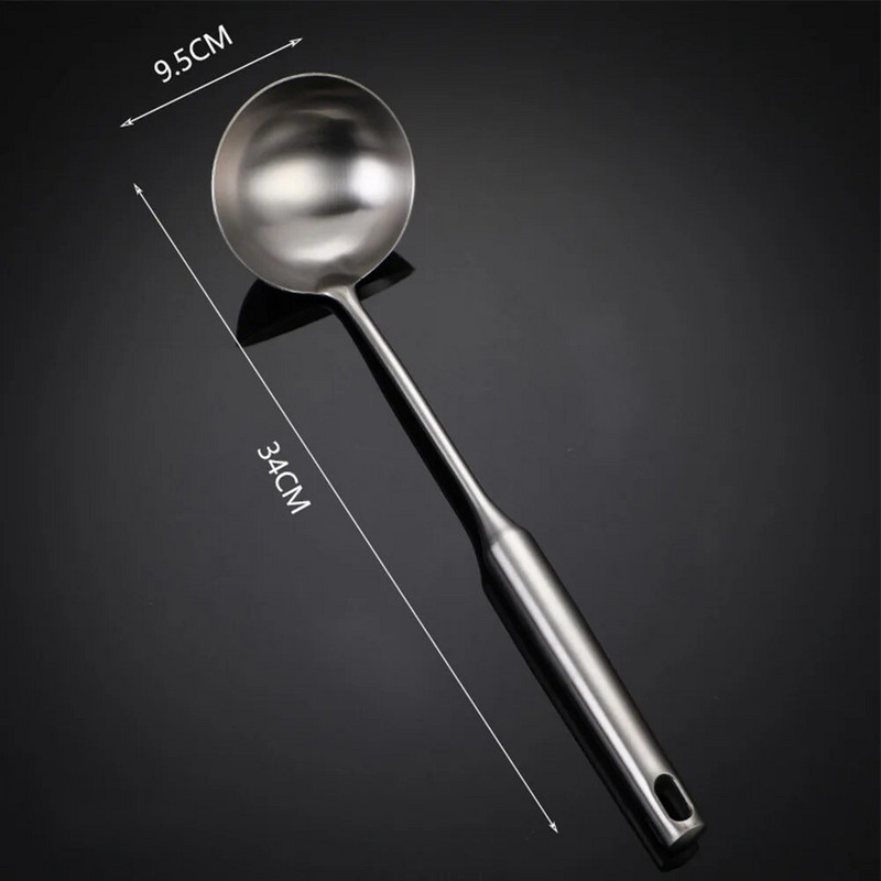 304 Nerūdijančio plieno ilga rankena Wok Mentele Kastuvas Šaukštas Virimo Virtuvės Įrankiai Wok Kaušas Skimmer Šaukštas Kepimo Įrankiai Indų rinkinys