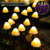 LED saules sēņu gaisma āra ūdensnecaurlaidīga saules sēņu lampa Fairy Light Patio Pathway Ainava zāliena lampa Dārza dekors 2023