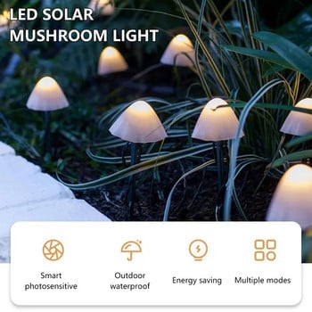 LED Solar Mushroom Light Outdoor Solar Mushroom Lamp Fairy Light Patio Pathway Landscape Lawn Lamp Garden Decor 2023