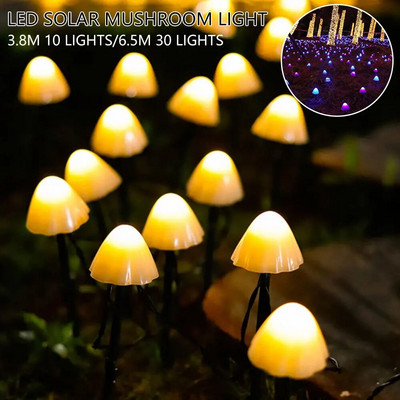 LED saulės grybų apšvietimas lauko vandeniui atsparus saulės grybų lempa Fairy Light Patio Pathway kraštovaizdžio vejos lempos sodo dekoras 2023 m.