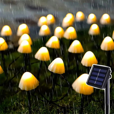 10/30 LED gomba napelemes lámpa kerti lámpák napelemes pázsit lámpa kültéri vízálló napelemes tündéri fényfüzér füzér kerti dekoráció