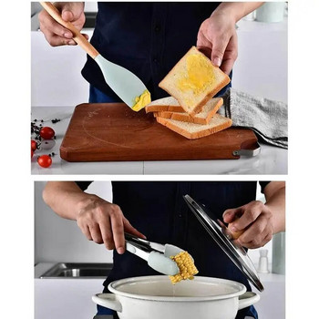 Σετ εργαλείων μαγειρικής Premium Σετ σκευών σιλικόνης Τόρνερ λαβίδες σπάτουλα σούπας κουτάλι αντικολλητικό φτυάρι βούρτσα λαδιού εργαλείο κουζίνας