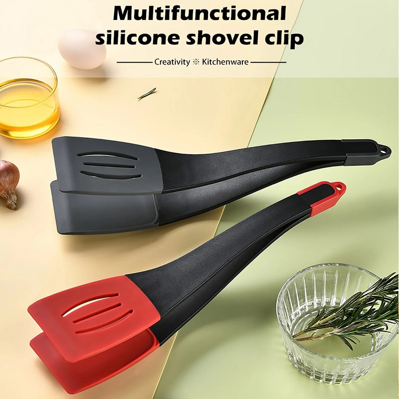 3 viename Creative silikoninės maisto žnyplės kepsnių kepsnys kepsnių žnyplės silikoninė rankena žuvies mentelė klipas virtuvės reikmenys