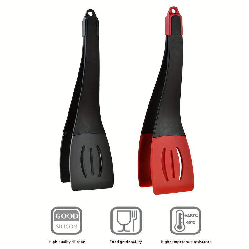 3 viename Creative silikoninės maisto žnyplės kepsnių kepsnys kepsnių žnyplės silikoninė rankena žuvies mentelė klipas virtuvės reikmenys