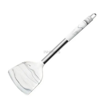 Nelipnus karščiui atsparus silikoninis Wok mentele Turner grandiklis Kastuvas Šaukštai Balto marmuro Virtuvė Maisto gaminimo Kepimo Įrankiai Indų rinkinys