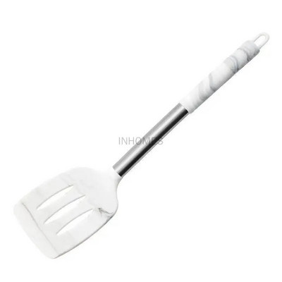 Nelipnus karščiui atsparus silikoninis Wok mentele Turner grandiklis Kastuvas Šaukštai Balto marmuro Virtuvė Maisto gaminimo Kepimo Įrankiai Indų rinkinys