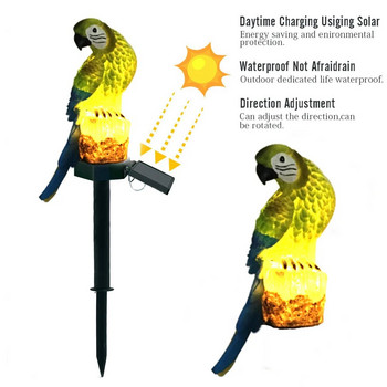 Solar Garden Stake Lights Resin Parrot Solar Lights Αγάλματα εξωτερικού χώρου IP65 Αδιάβροχα LED διακοσμητικά φώτα για Walkway Lawn Owl