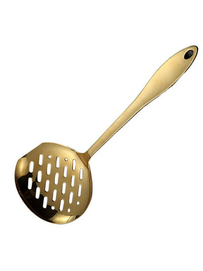 1 gab zelta nerūsējošā tērauda gatavošanas rīki karote cepta lāpsta Colanda Whitefly lāpstiņa Virtuves piederumi Cocina piederumu kauss