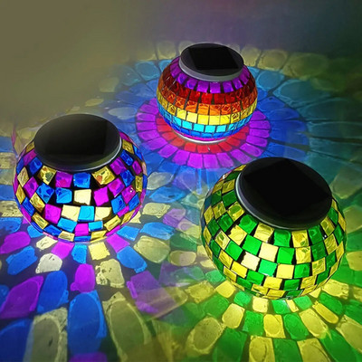 Външна соларна LED светлина RGB градинска лампа Многоцветно осветление Слънчева светлина за морава RGB мозайка Слънчева светлина Пейзажна лампа Градински декор