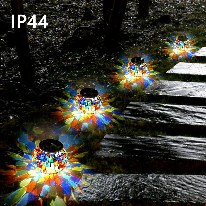 Āra saules LED gaisma RGB dārza lampa Daudzkrāsu apgaismojums Saules zāliena gaisma RGB mozaīkas saules gaisma ainavas lampa Dārza dekors