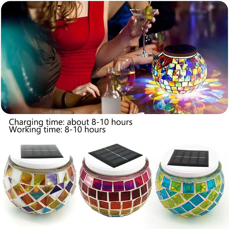 Āra saules LED gaisma RGB dārza lampa Daudzkrāsu apgaismojums Saules zāliena gaisma RGB mozaīkas saules gaisma ainavas lampa Dārza dekors