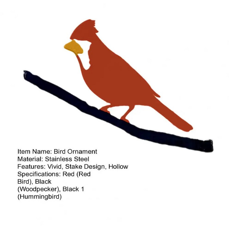 Plug-in Putnu statuja Dekoratīvs dobs koka miets Dizains Dzenis statuja Metāla Amatniecība Koks Plug Putnu Ornaments Dārza dekors