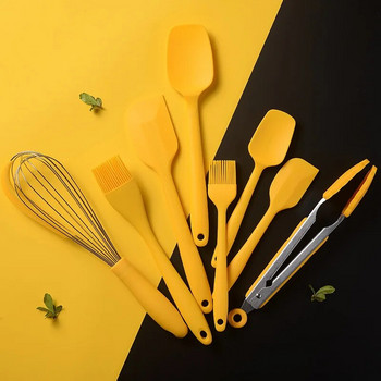1 τεμ. κίτρινο σιλικονούχο σκεύος κουζίνας Αντικολλητικά μαγειρικά σκεύη Κουτάλια σούπας κουτάλα Turner Σπάτουλα λαβίδες Μαγειρικά σκεύη Baking Gadget