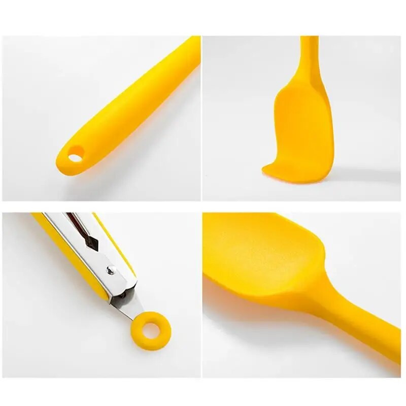 1Gb Silikona trauks Karstumizturīgs silikona lāpstiņa eļļas birste Pārtikas knaibles Olu putotājs virtuves gatavošanas rīks Pārtikas klips