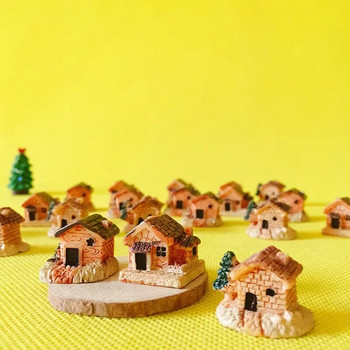 9 бр. мини къща/малки дървета/миниатюрна къщичка/опърпана /сладка/ приказна градина/джудже/терариум от мъх домашен декор/консумативи за занаяти