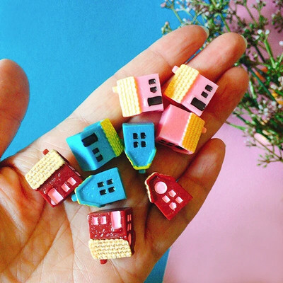 9 gab mini mājiņa/kociņi/miniatūras mājiņa/nobružāts/mīlīgs/ pasaku dārzs/rūķītis/sūnu terārijs mājas dekori/amatniecības piederumi