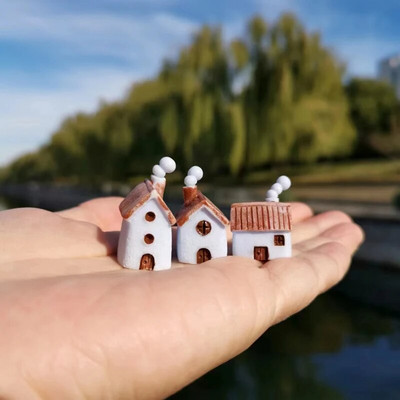 9 gab mini mājiņa/kociņi/miniatūras mājiņa/nobružāts/mīlīgs/ pasaku dārzs/rūķītis/sūnu terārijs mājas dekori/amatniecības piederumi