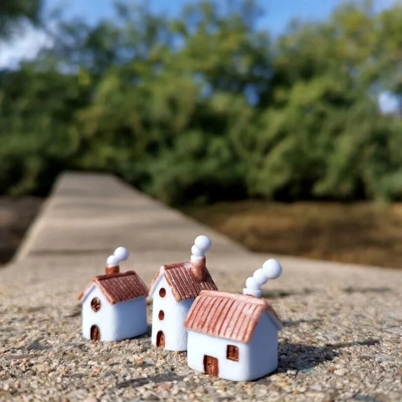 9 gab mini mājiņa/kociņi/miniatūras mājiņa/nobružāts/mīlīgs/ pasaku dārzs/rūķītis/sūnu terārijs mājas dekori/amatniecības piederumi