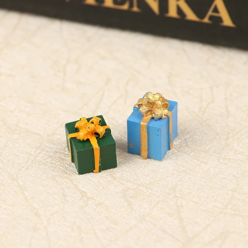 5 vnt. 1/12 mastelio miniatiūriniai lėlių namelio Kalėdų dovanų dėžutės dekoravimo priedai