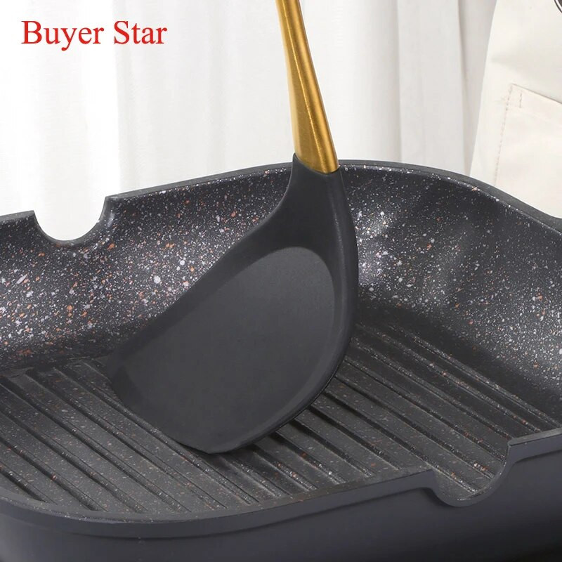 1 db szilikon spatula arany rozsdamentes acél fogantyúval cukrászsütéshez, hőálló tapadásmentes, többfunkciós főzőeszköz