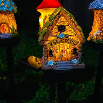 Solar Lights Resin House Φωτιστικό δαπέδου Αδιάβροχο φωτιστικό LED εξωτερικού χώρου Διακόσμηση αυλής Φωτιστικό τοπίου γκαζόν