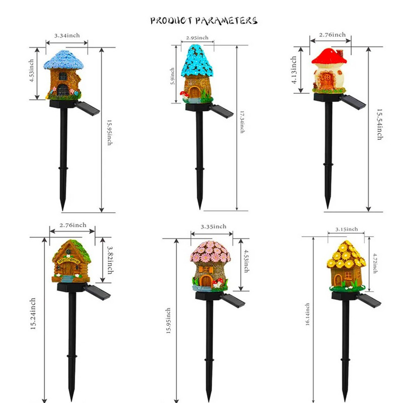 Saules gaismas sveķu mājas grīdas lampa āra ūdensnecaurlaidīga LED lampa pagalma dekorēšana zāliena ainavas lampa