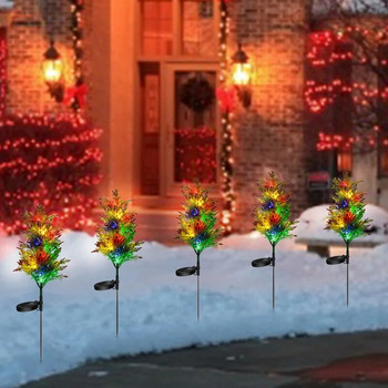 Външни слънчеви светлини Трева Кипарисови дървета Лампа за градинска морава Пейзаж Празничен светлинен фестивал Сватба Коледа