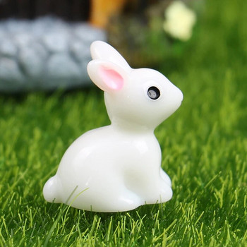 10/20/50PCS Mini Resin Bunnies Miniature Figures 3D Μικρό Λευκό Κουνέλι Στολίδι Micro Landscape Dollhouse Dollhouse Diy Crafts