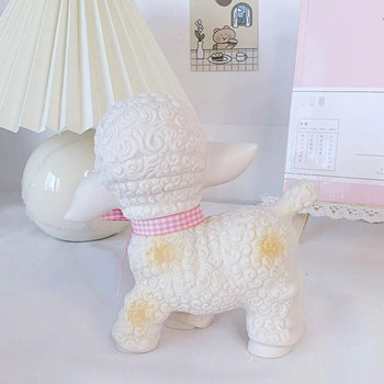 Ретро класическа гумена овца кукла сладко момиче мила глас животно подарък модел агне статично бюро стая аксесоари за дома орнаменти
