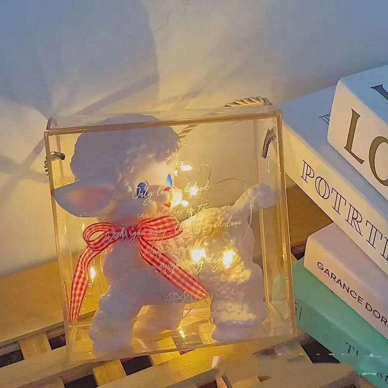 Retro klasikinė guminė avių lėlė Miela mergaitė Mieloji Balsas Gyvūnų Dovanų Modelis Avinėlė Statinis rašomasis stalas Namų aksesuarai Papuošalai