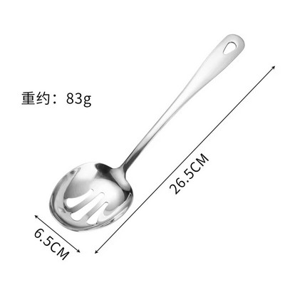 Nerūsējošā tērauda servēšanas virtuves piederumi Zupas karote ar garu rokturi dakšiņu caurduris Gatavošanas lāpstiņa bufete galda piederumu komplekts, sabiezināti galda piederumi