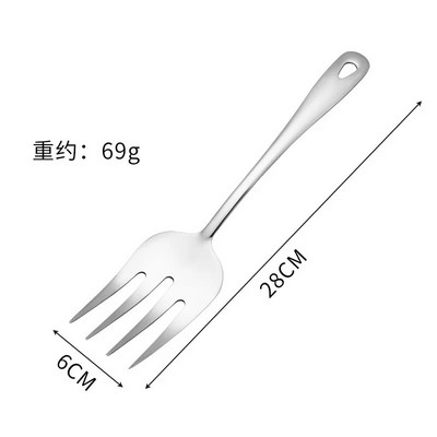 Nerūsējošā tērauda servēšanas virtuves piederumi Zupas karote ar garu rokturi dakšiņu caurduris Gatavošanas lāpstiņa bufete galda piederumu komplekts, sabiezināti galda piederumi