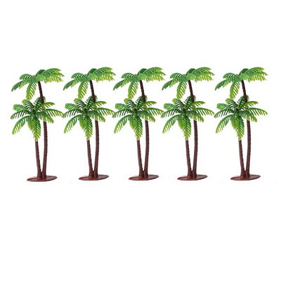 5Gb jauni plastmasas kokosriekstu palmu koka miniatūras augu podi Bonsai Craft mikro ainava DIY dekors amatniecības smilšu galda ainavas modelis