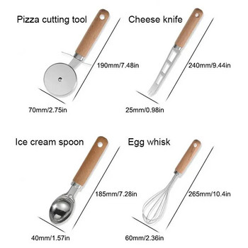 Кухненски нож за сирене от неръждаема стомана Нож за торта и пица Нож за хляб, сирене, масло с връх на вилица Резачка за сирене Кухненски инструменти