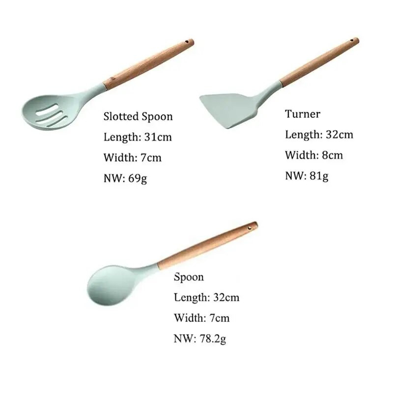 Kapmore 1vnt Silikoninis virimo indas Karščiui atsparus medinis virimo indas Silikoniniai indai Virtuvės įrankiai Priedai