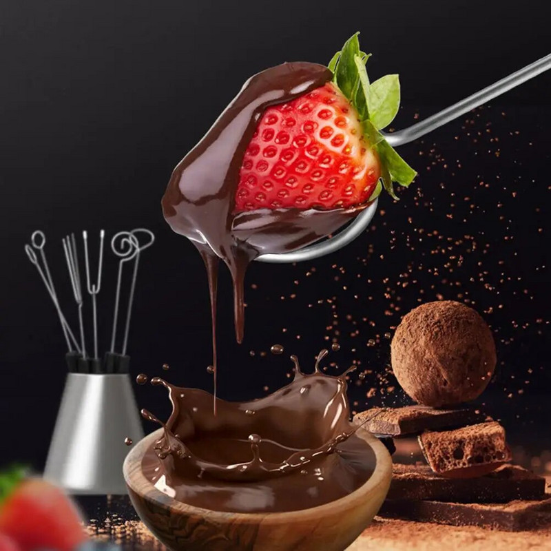 1 rinkinys mados šokolado panardinimo šakučių rinkinys nuo rūdžių PP saldainių panardinimo įrankiai, padengimo kava, dekoravimo šakučių rinkinys