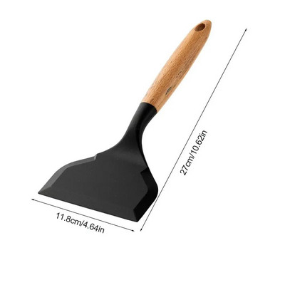 Silikoonist spaatliga Turner mittenakkuv silikoonist laia suuga praadimislabidas puidust käepidemega Köögividinad Kuumakindlad spaatlid