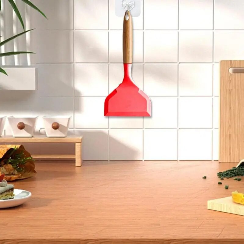 Silikoonist spaatliga Turner mittenakkuv silikoonist laia suuga praadimislabidas puidust käepidemega Köögividinad Kuumakindlad spaatlid