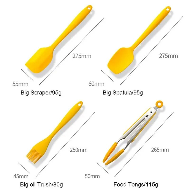 Daudzkrāsains pārtikas kvalitātes nelipīgs sviesta gatavošanas silikona lāpstiņas komplekts cepumu konditorejas izstrādājumu skrāpis kūkas cepšanas lāpstiņa silikona lāpstiņa