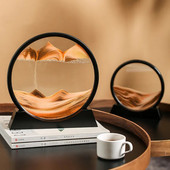 3D kustīgas smilšu māksla, apaļš šķidrs smilšu pulkstenis, plūstošs smilšu gleznojums, smilšu ainava, kustīgs displejs, smilšu gleznojums, mājas dekors, dāvanas