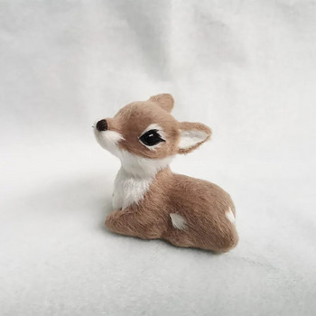 Simulation Liing Christmas Sika Artificial Deer Reindeer Fairy Garden Miniatures Prop Animal Model Figurine Shop Showcase