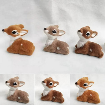 Simulation Liing Christmas Sika Artificial Deer Reindeer Fairy Garden Miniatures Prop Animal Model Figurine Shop Showcase