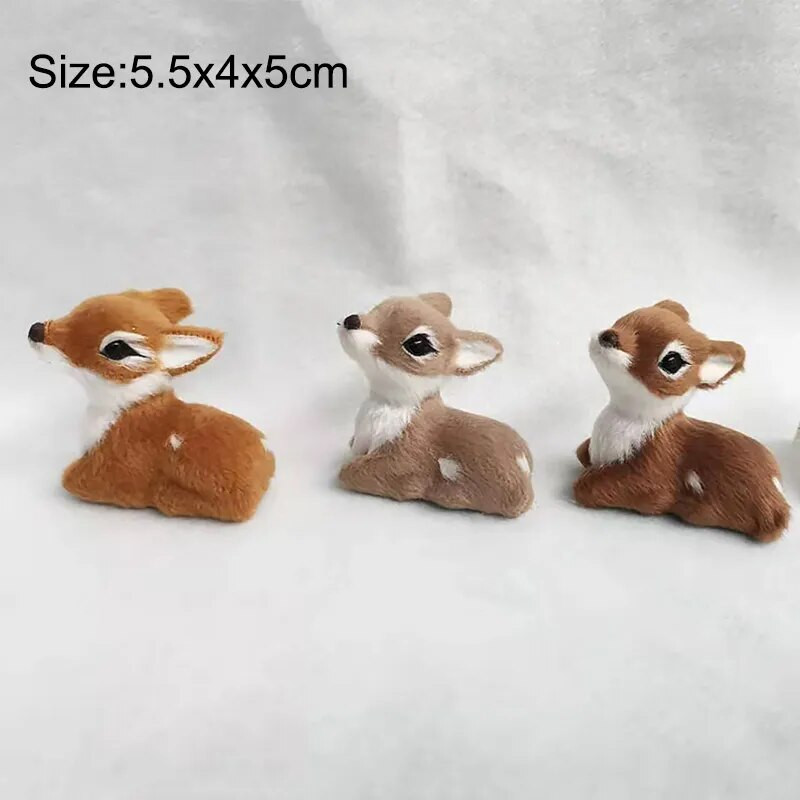 Simulācija guļus Ziemassvētki Sika Mākslīgie Brieži Ziemeļbrieži Pasaku Dārzs Miniatūras Rekvizīti Dzīvnieku modelis Figūriņas Veikala loga Vitrīna