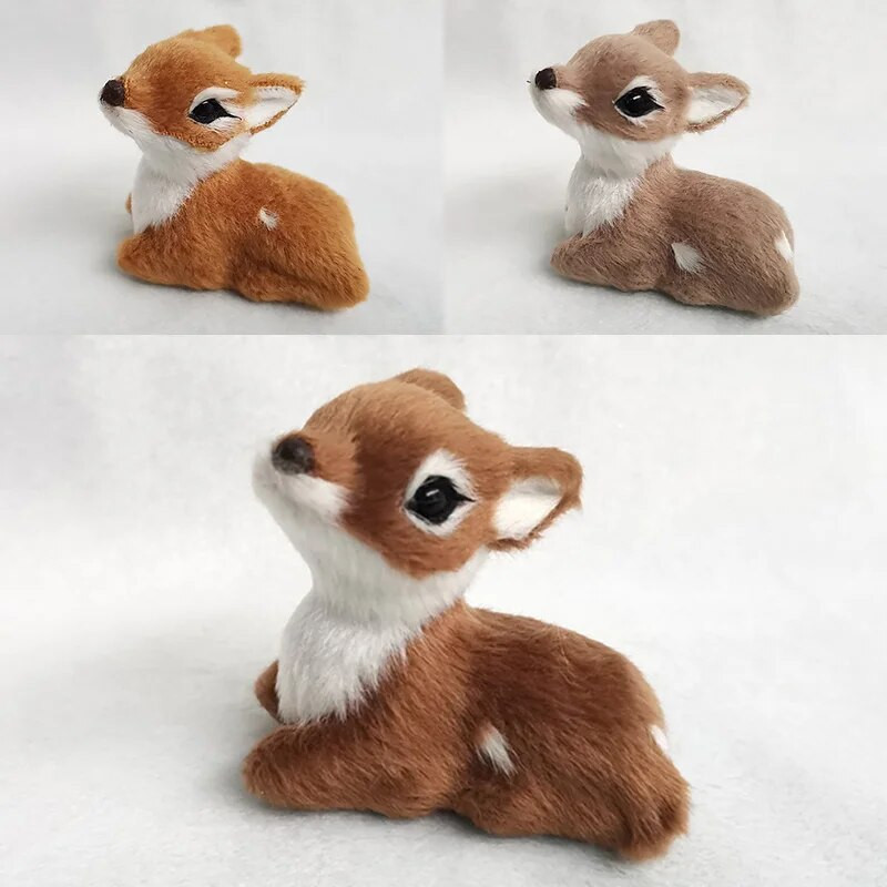 Simulācija guļus Ziemassvētki Sika Mākslīgie Brieži Ziemeļbrieži Pasaku Dārzs Miniatūras Rekvizīti Dzīvnieku modelis Figūriņas Veikala loga Vitrīna