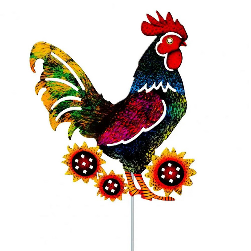 Kakas szobor Reális álló állatkerti dekoráció rozsdamentes terasz hátsó udvarban faragott vas csirke pázsit dísz