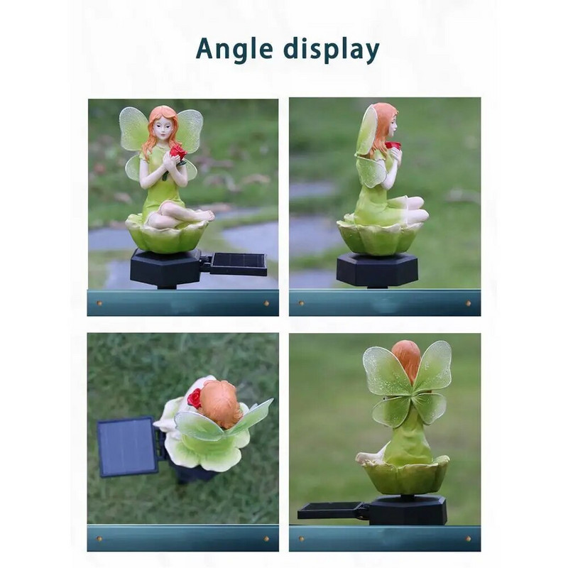 Led saulės šviestuvai lauko dekoratyviniai dervos gėlių fėjos šviesa su kuoliuku kiemo kiemui sodo takas verandos vejos dekoravimui